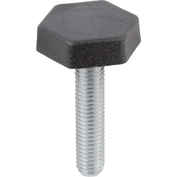 Kipp Levelling Foot Hexagon M06X30, Sw=20, Polythene, Comp:Steel K0676.2006X030 - main